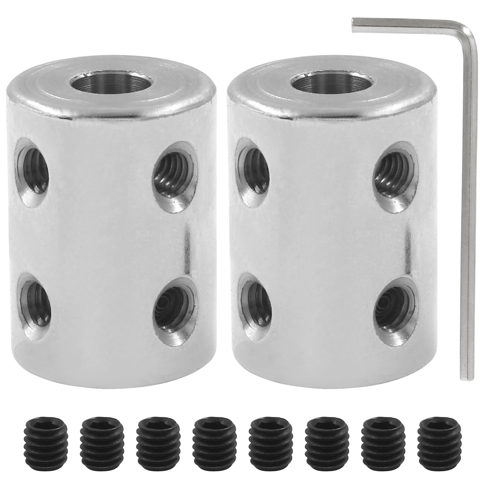 Snapklik.com : 2 Pcs Bore Rigid Coupling Set 6mm To 10mm Shaft Coupler ...