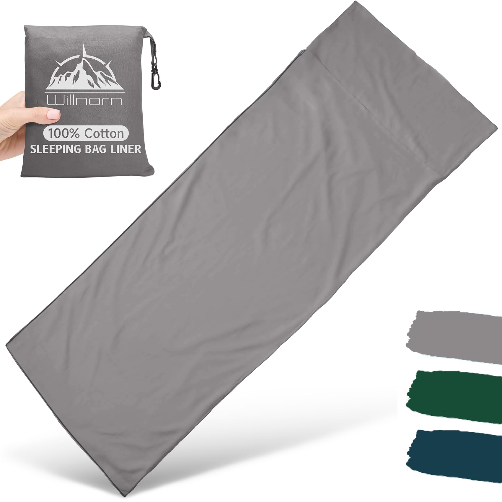 Sac à Viande 100% Coton – Draps de Sac de Couchage et Compact XL 220 x 95 cm – Respirant, Idéal pour Randonnée, Auberges et Camping