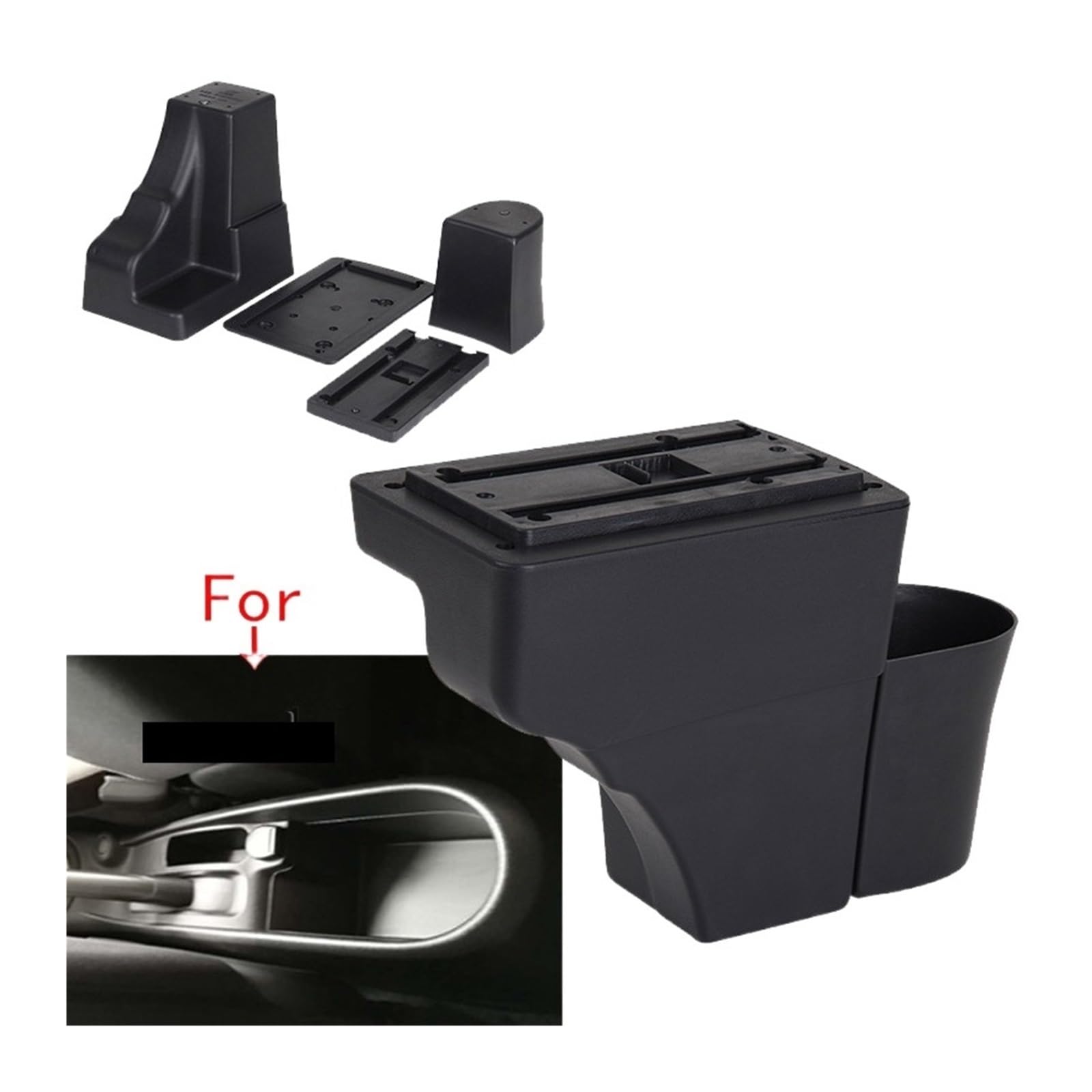 Reposabrazos de coche compatible con Note Detalles del interior del coche Piezas de reequipamiento Accesorios de coche Caja de almacenamiento Cenicero (color: A1 negro rojo 7USB) ( Color : C2 Black li