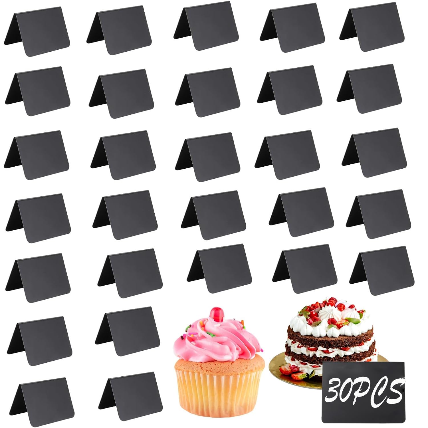 30 Mini Lavagnette Cancellabili 10x7.5cm - Con Penne E Panno, Per Segnaposto, Eventi E Negozi