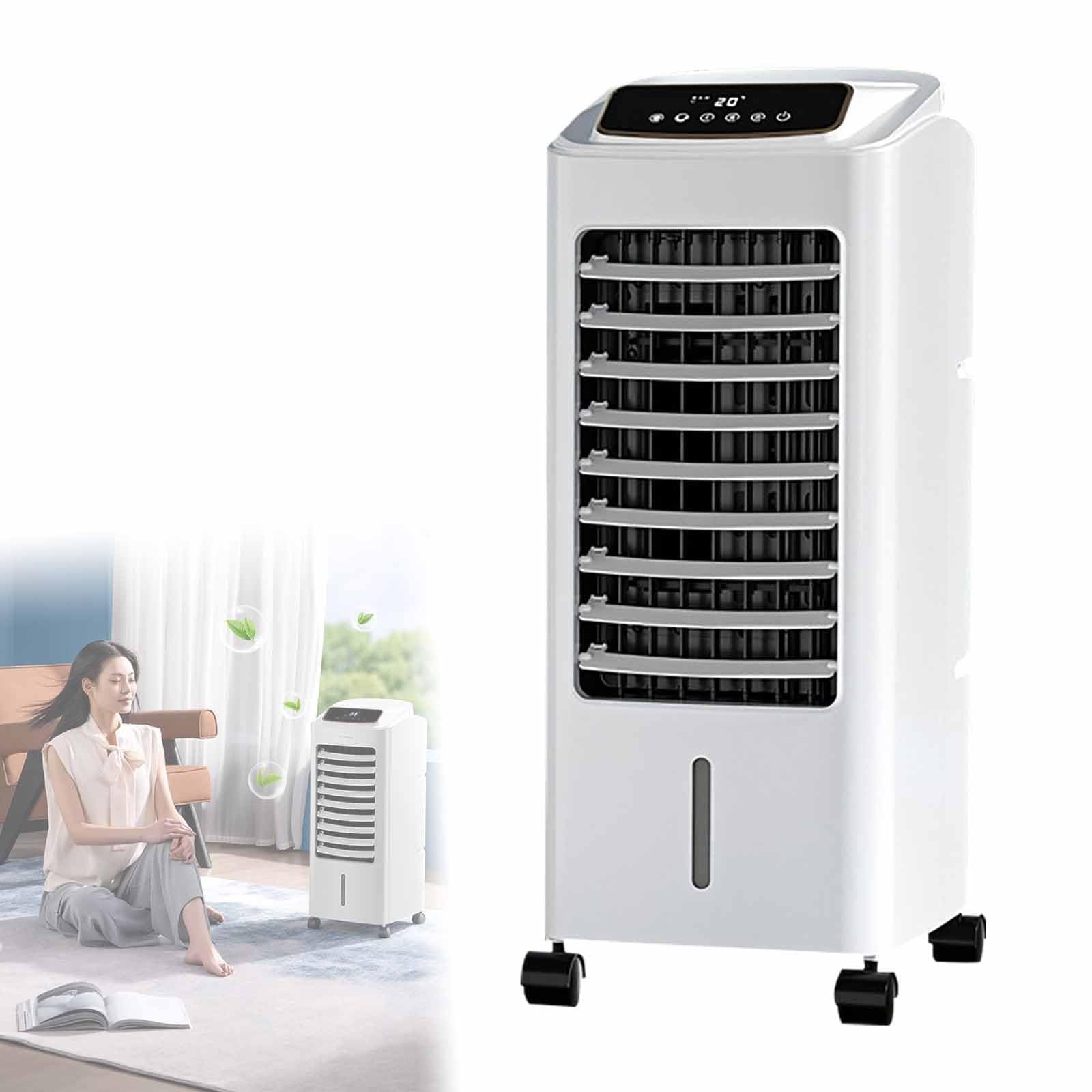 FHRKA 80W Portable Air Cooler with 6.5L Large Capacity Water Tank And 4 Universal Wheels, Remote Control/touch Screen, for Office