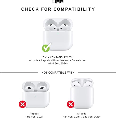 Miniatura 2 de URBAN ARMOR GEAR UAG Diseñado para AirPods de 4.ª generación Estuche Scout, funda protectora resistente a caídas de grado militar con clip de Verde