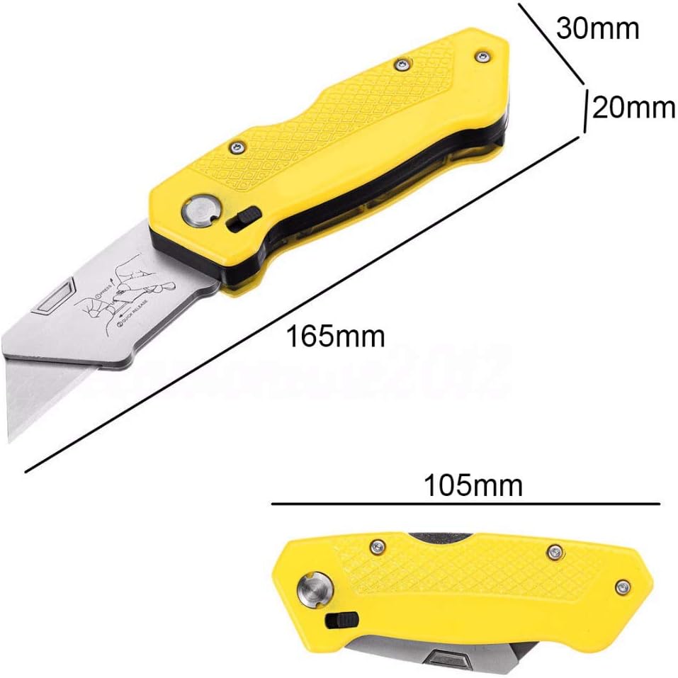 Folding Utility Cutter Quick-change + 5 Blade For Cutting Box Paper Leather Multi Knife DIY Tools