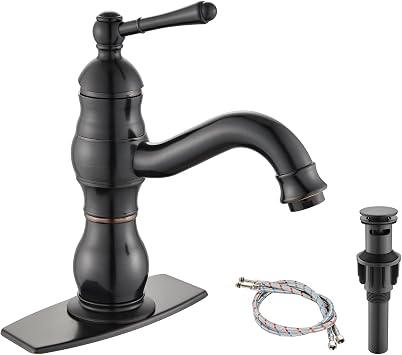 Heyalan Bathroom Sink Faucet Short-Spout Reach 5.51 Inch,Oil Rubbed Bronze