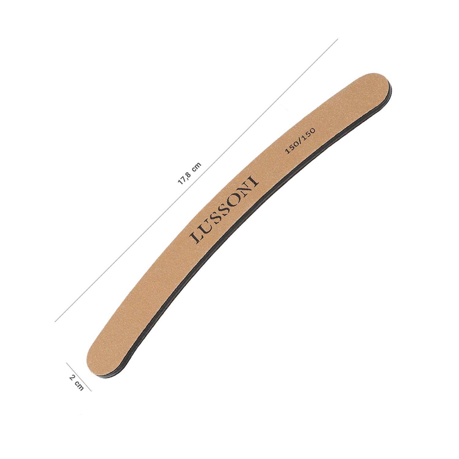 T4B LUSSONI PREMIUM Gebogene Nagelfeilen, Körnung 150/150, Für Natürliche Und Gehärtete Nägel (50 pcs)