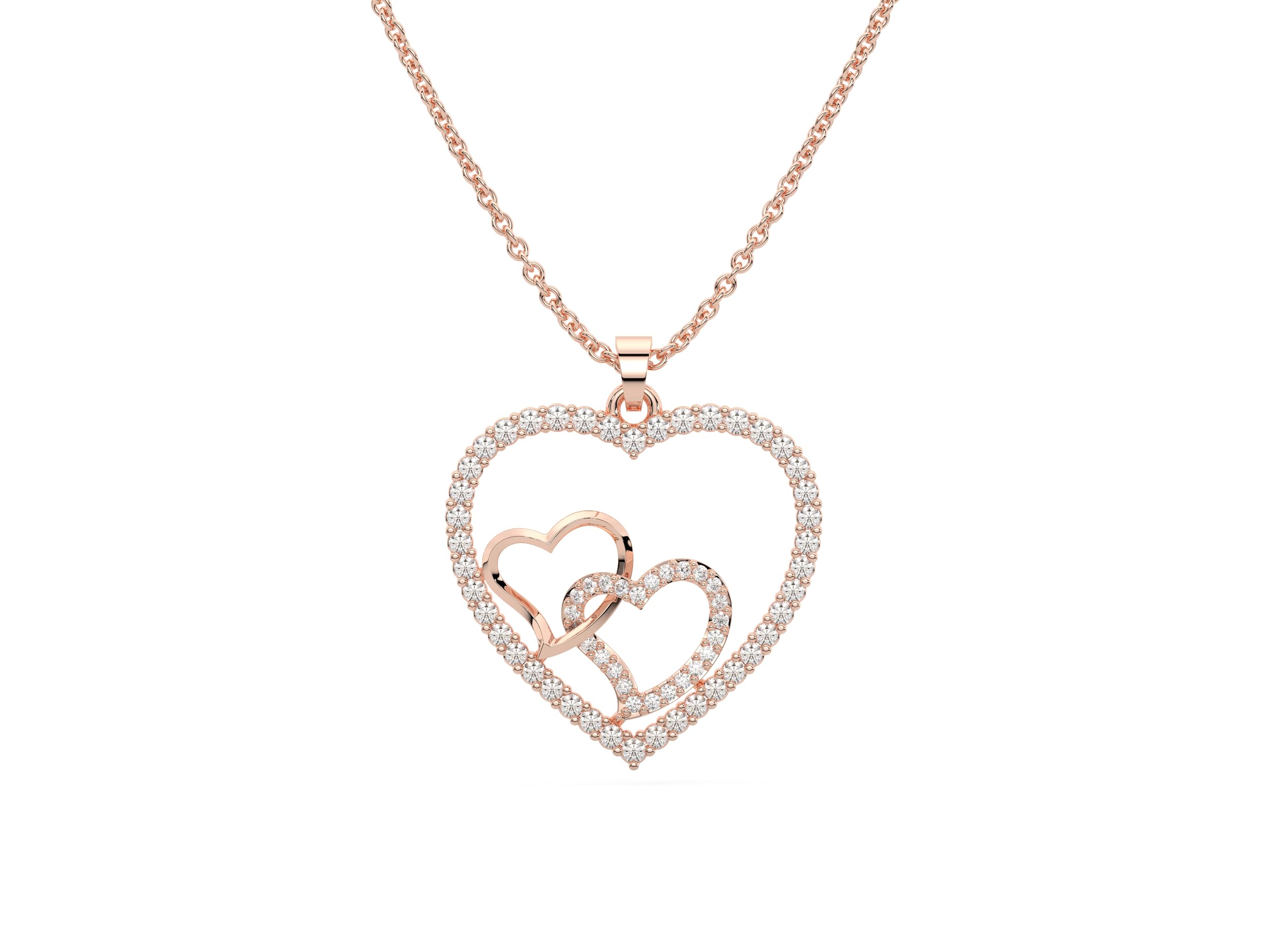 KOARRA 925 Sterling Silver Double Heart Rose Gold Pendant Necklace for Women & Girls - Anniversary, Birthday Gift for Women - Gift for Girlfriend - 925 Purity Certificate (B0CVS2CWD9) Amazon Price History, Amazon Price Tracker