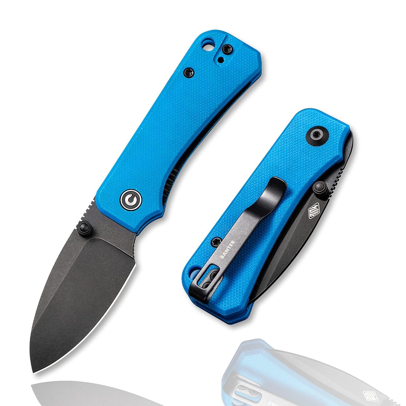 CIVIVI Baby Banter Pocket Folding Knife for EDC, 2.34" Blade Small Knife with Titanium Thumb Stud Opener C19068S-3 (Blue)