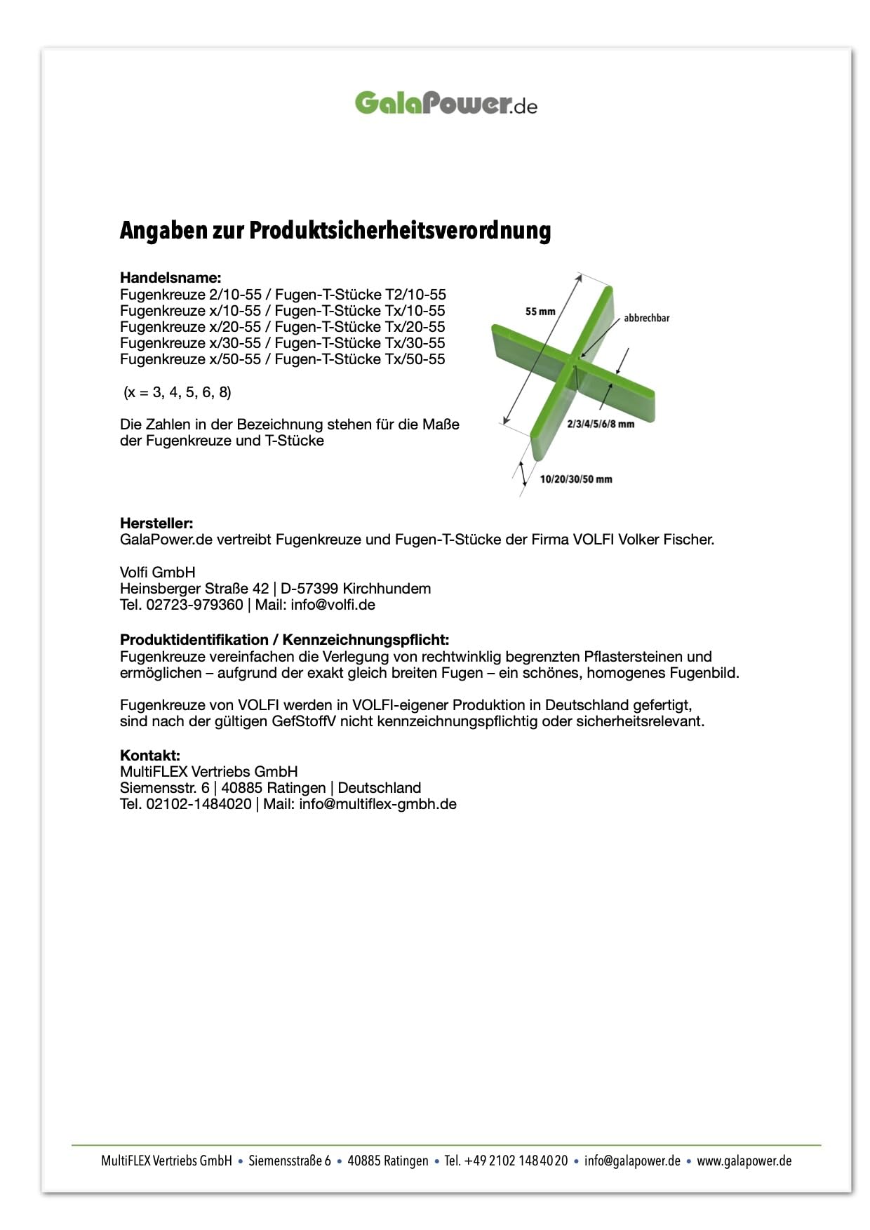 100 Stück GalaPower Fugenkreuze für 8 mm Fugen, 10 mm Bauhöhe