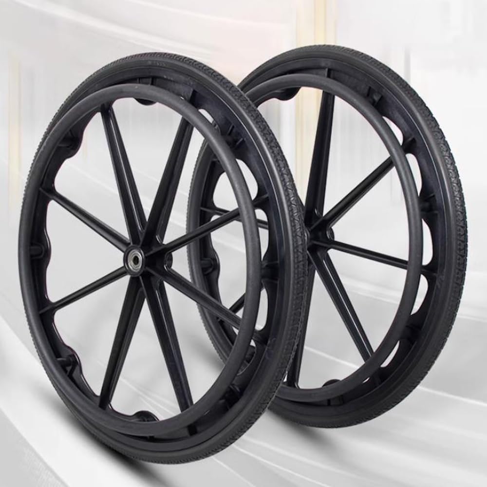 COKYIS Recambio De Rueda Trasera Para Sillas De Ruedas, Accesorios Para Rueda Trasera Para Sillas De Ruedas, 24 Pulgadas Repuesto De Rueda, Neumático Sólido Negro (Color : X2, Size : 24in)