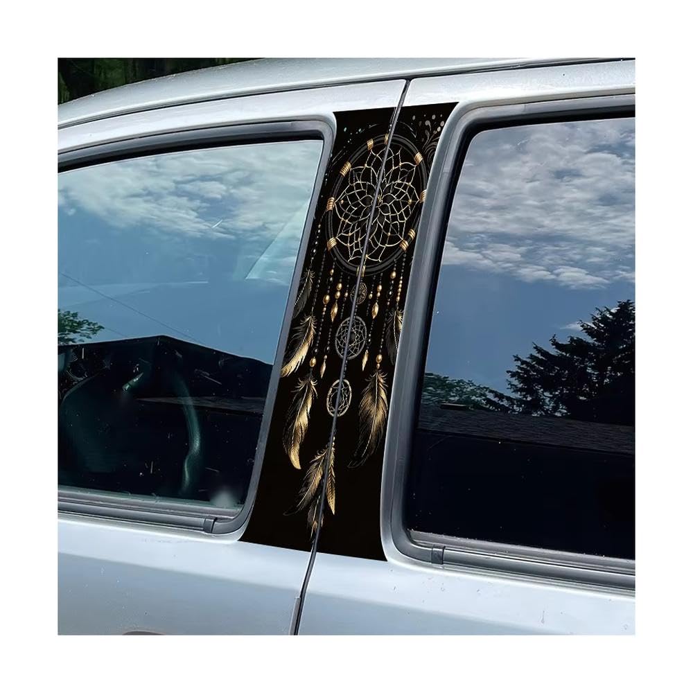 Bertdcx One Color Car Doors Pillar Decal Dreamcatcher Glossy Material Protective Film Auto Parts