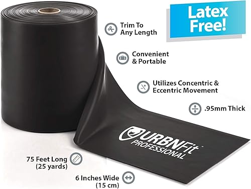 Miniatura 2 de URBNFit Bandas de resistencia profesionales  25 yardas (75 pies) sin látex, banda elástica para ejercicio, sin olor, sin polvo, perfectas para