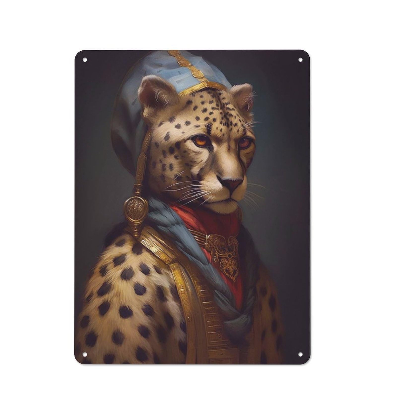 Junmoney Cheetah Printed Metal Sign 40X30cm For Living Room Or Hallway, Suited To Hallway Decor Fans