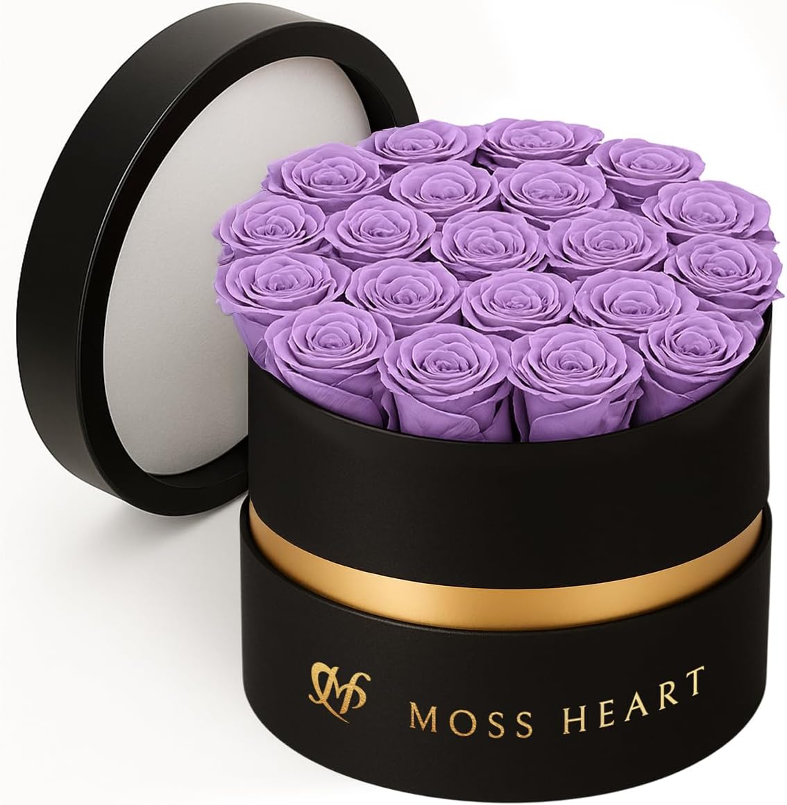 20 Petite Preserved Roses in Round Box, Forever Roses, Long-Lasting 1+ Year, No Watering, Home Décor Centerpiece, Gift for Her, Birthday or Anniversary