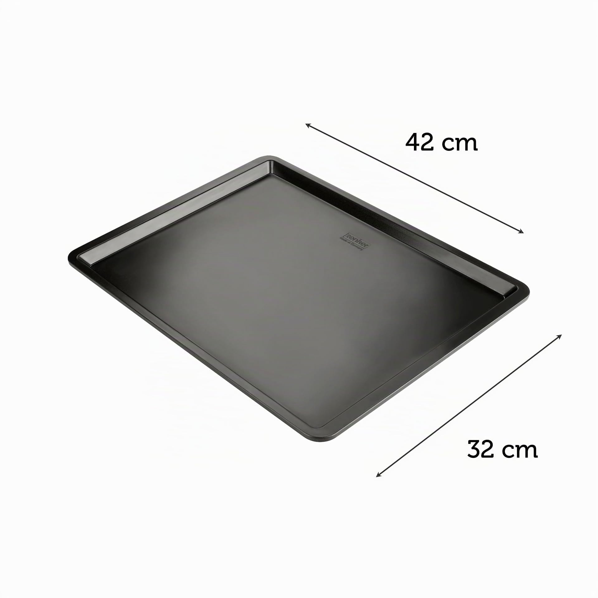 Zenker Teglia da forno per biscotti, pizza, dolci, focaccia, materiale con rivestimento antiaderente, resistente fino a 230 °C, dimensioni 42 x 32 x 2 cm