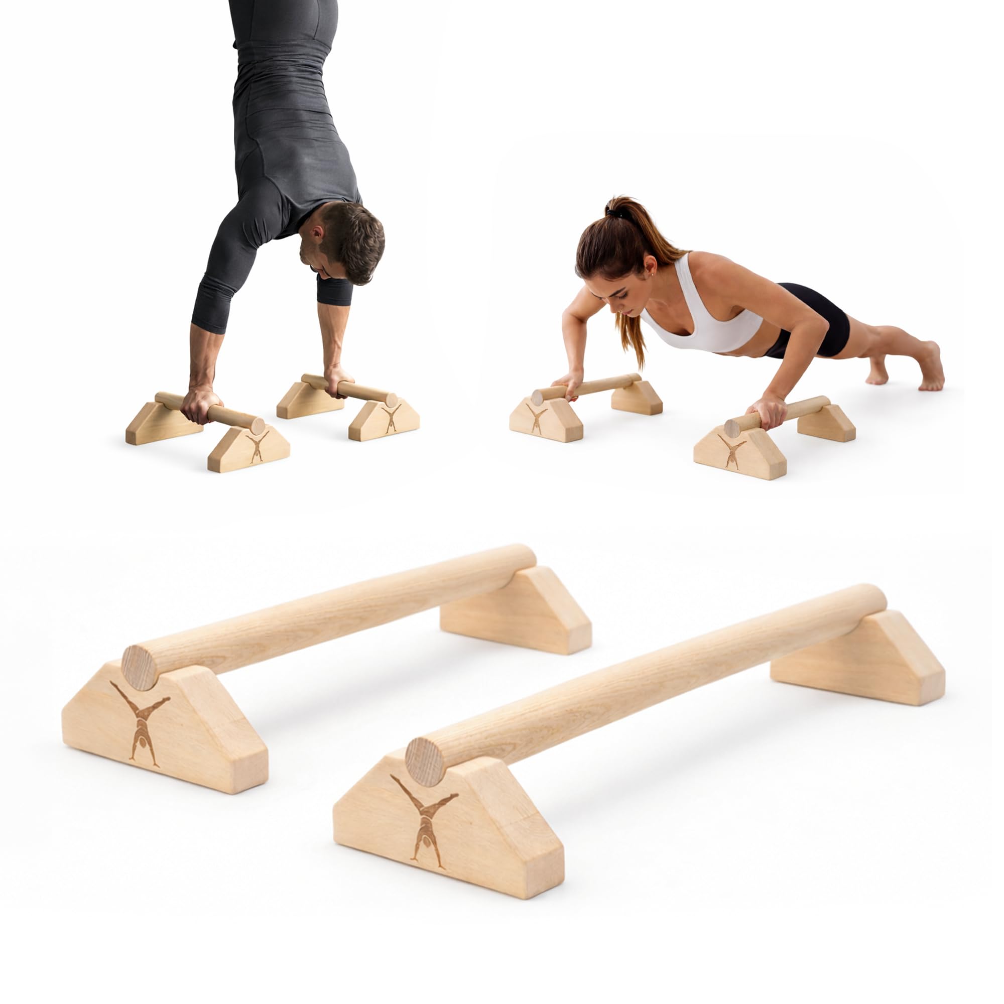 MAMOI® Parallettes for exercise, calisthenics, push up bars, fitness, training bars, stable non slip, exercise equipment for home and gym (50 cm – 2 units)