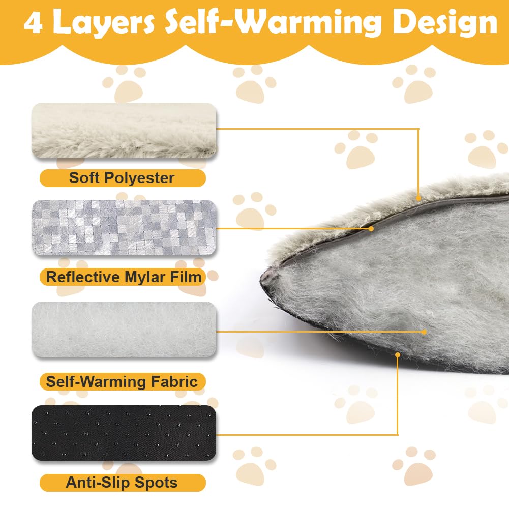 XIAPIA Cuccia per Gatti Coperta Autoriscaldante per Gatti e Cani, Coperta Addensato per Animali Domestici, Tappeto Termico per Gatto Senza Elettricità, Cuscino Autoriscaldante per Cane, Lavabile