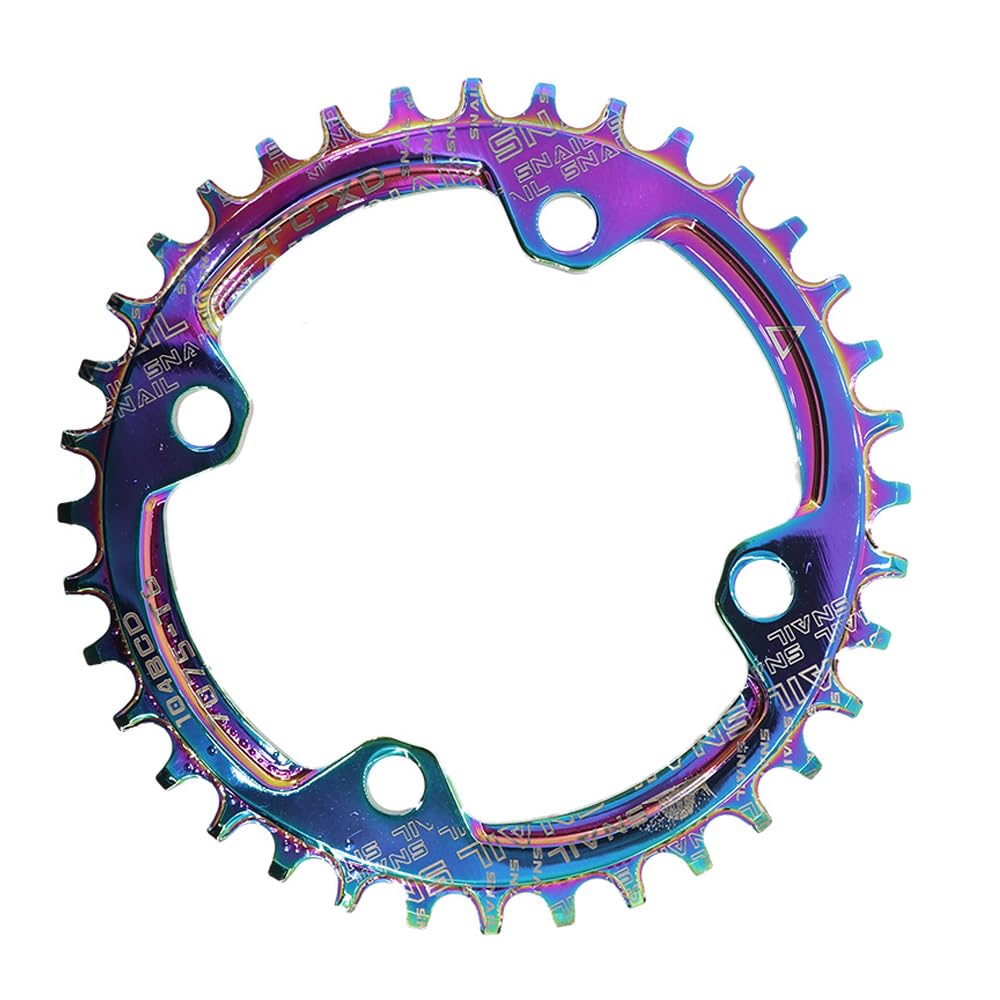 LKfjnhePF Chainring Chainring 104BCD Round 30t 32t 34t 36t 38 Tooth Narrow N Wide Ultralight Tooth Plate MTB Mountain Bike 104 BCD Chainwheel Narrow Wide Chainring(32T,Oil slick)