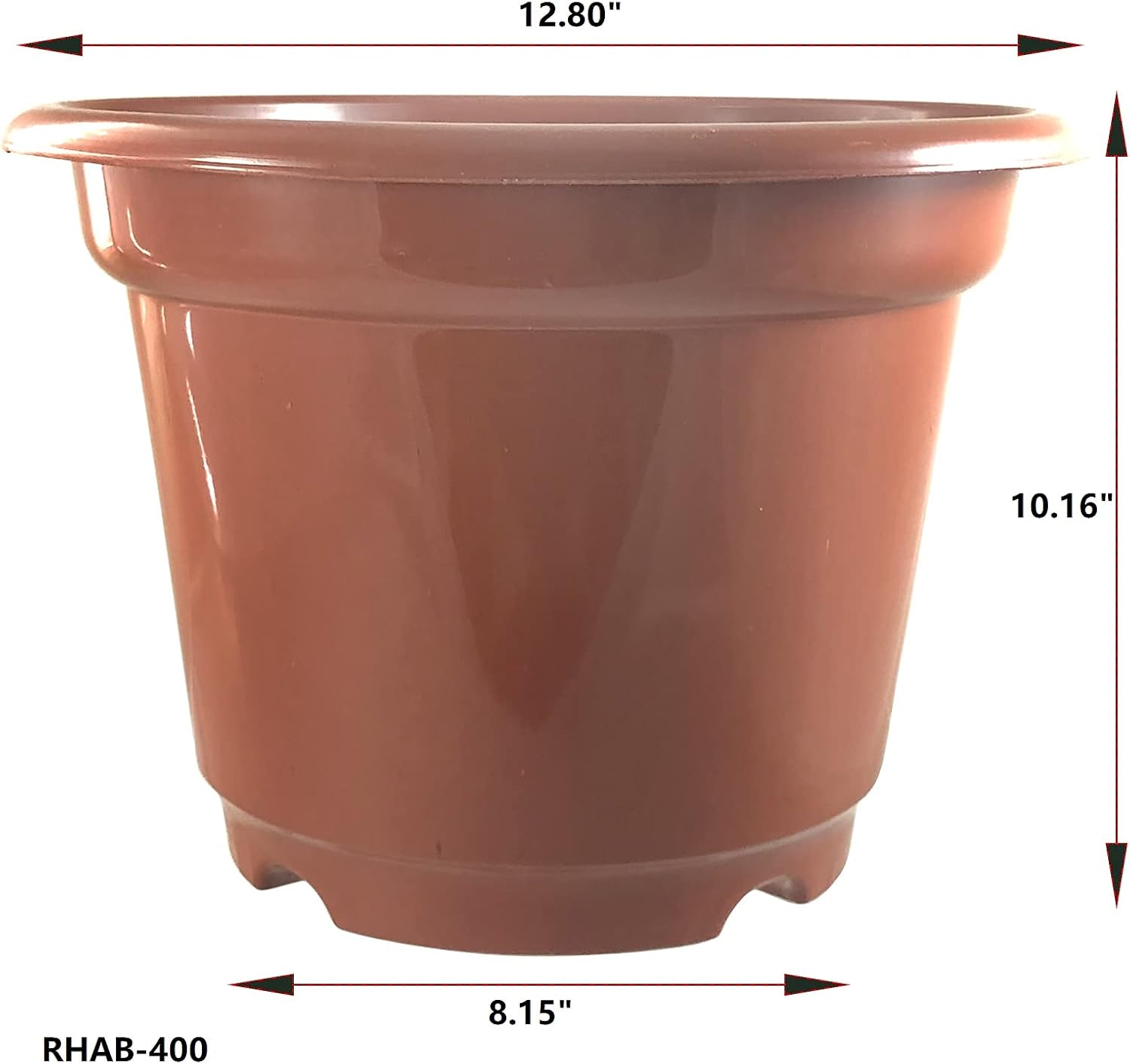 6 Set / 5.3 Trade-Gallon Brick Red Plastic Pots with Tray Open-Diameter 12.8" / for Vegetable Flower Fruit Nursery Plant/Garden Indoor Outdoor