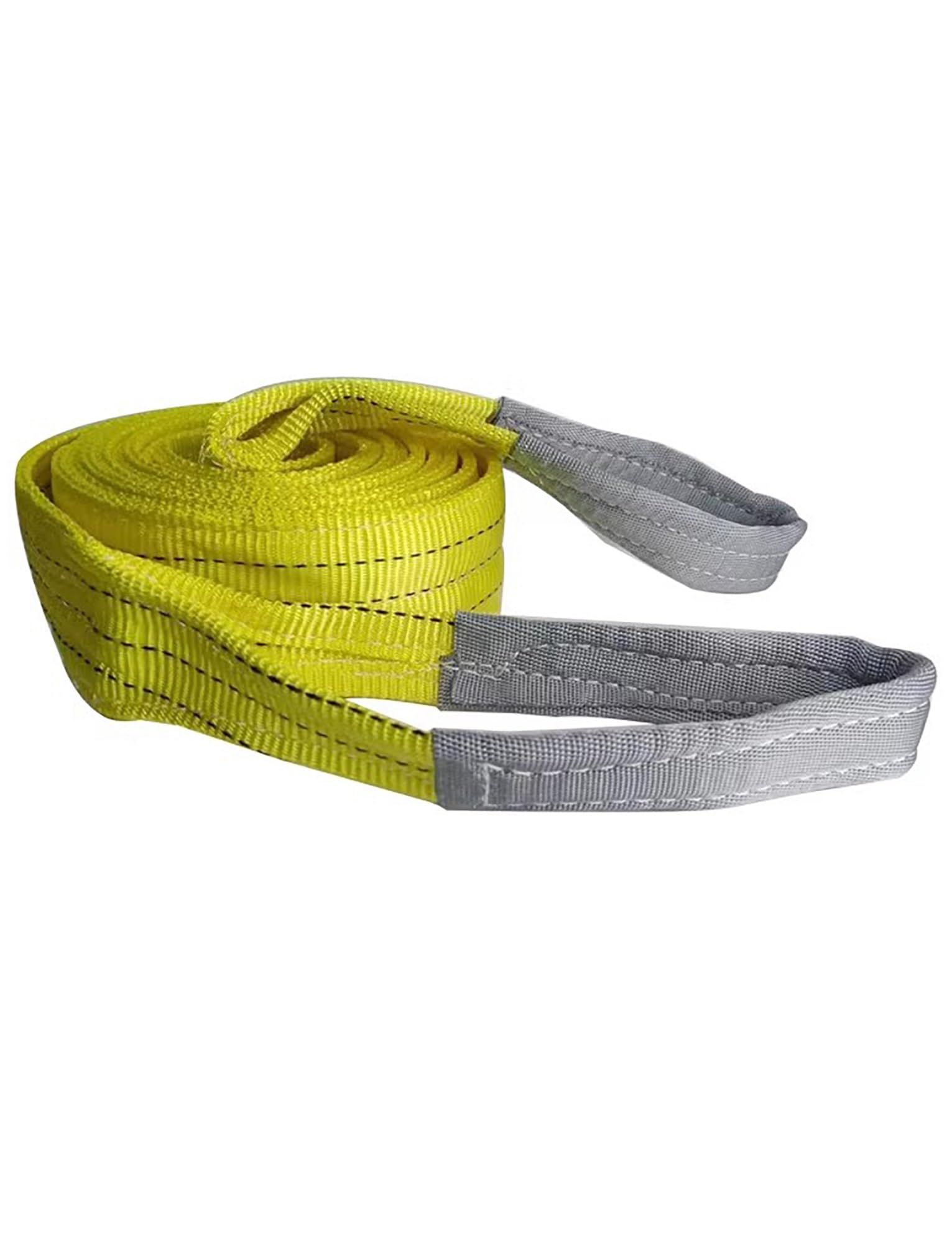 Hebeband, Gurtband für Industriekrane, Flachgurt mit Öse, Anhängerseil, Polyester, verschleißfest (3 Tonnen - 1,5 Meter)