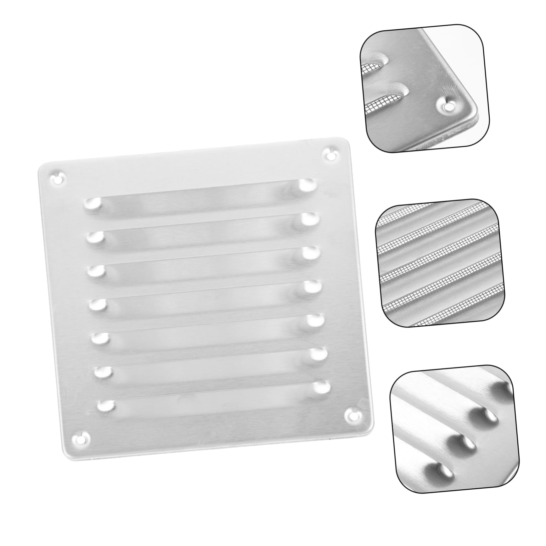 Cubierta y Fácil Instalación Cuadrada de Ventilación de Acero Inoxidable Protección contra Animales para Pared Exterior para Aire Acondicionado