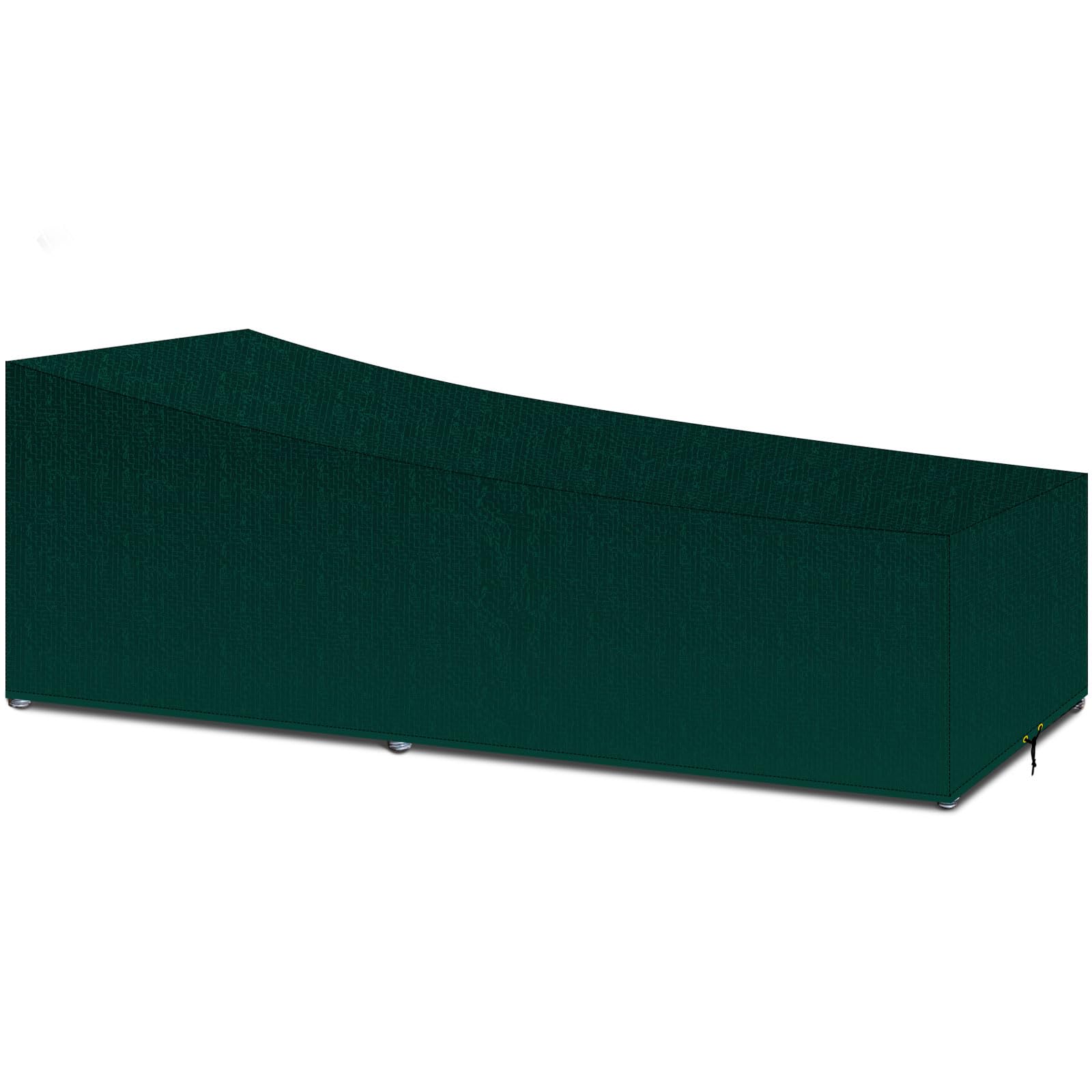 Housse de chaise longue imperméable verte en PE pour bain de soleil de jardin 220x80cm