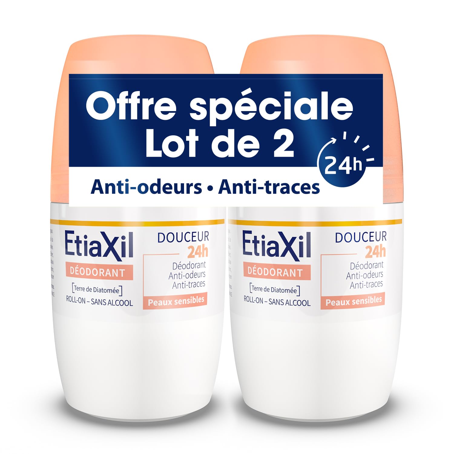 Etiaxil Desodorante Suavidad 48H Roll-​On Lote de 2 x 50 ml