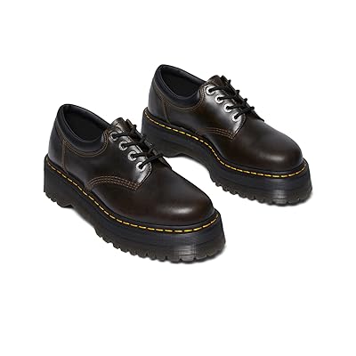 Dr. Martens 8053 Quad Leather Platform Shoes Lace up Boots Dark Khaki