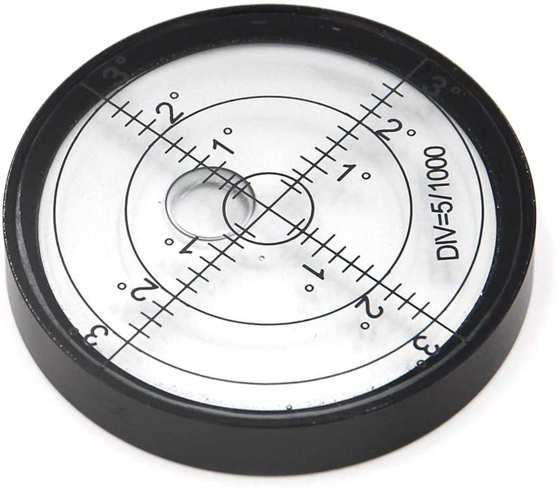 XMLEI Levels High Precision Round Bullseye Bubble Aluminium Case Bullseye Spirit Bubble Surface Level Round Inclinometers for Surveying Instruments
