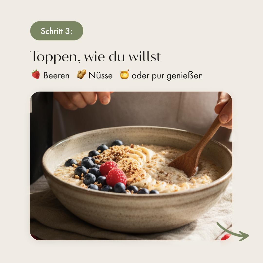 JOY NATURALS Mandel Protein Porridge NATUR Bio 1000g – Veganes Frühstück mit hohem Eiweißgehalt, Ohne Zuckerzusatz, Glutenfrei, Pflanzliches Protein
