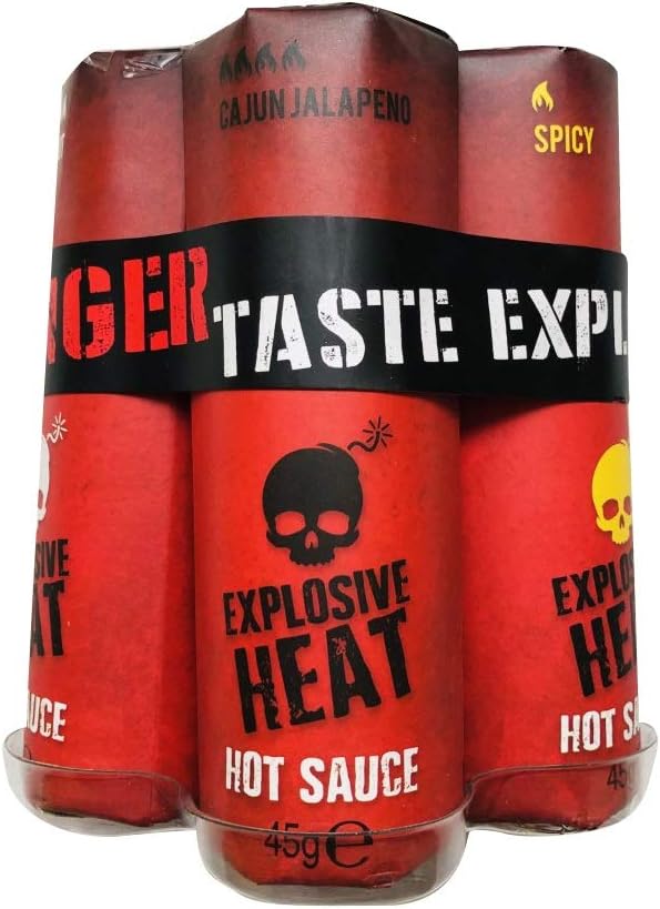 Danger Taste Explosion Dynamite Shaped 5 Bottles of Hot Chilli Sauce ...