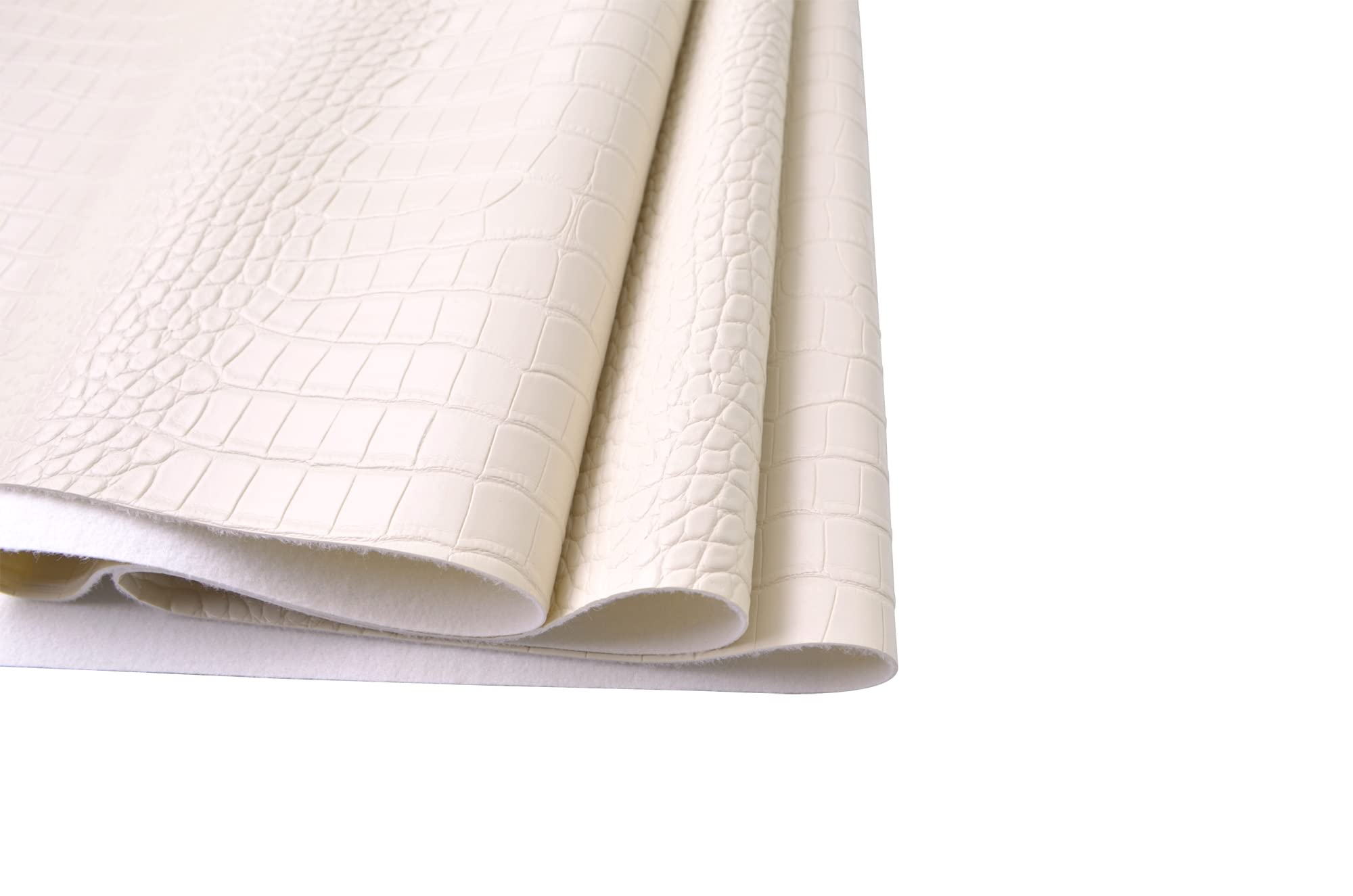 Wento Tela de piel sintética texturizada de piel de cocodrilo por The Yard - Estampado animal crema - 54 x 36 pulgadas - 2 libras