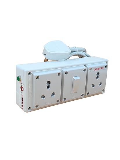 16 Amp Extension Board for Heavy Duty with Switch Wall Mounting PVC White Pack of 1 (4.0 mm Cable 5000W, 10M)