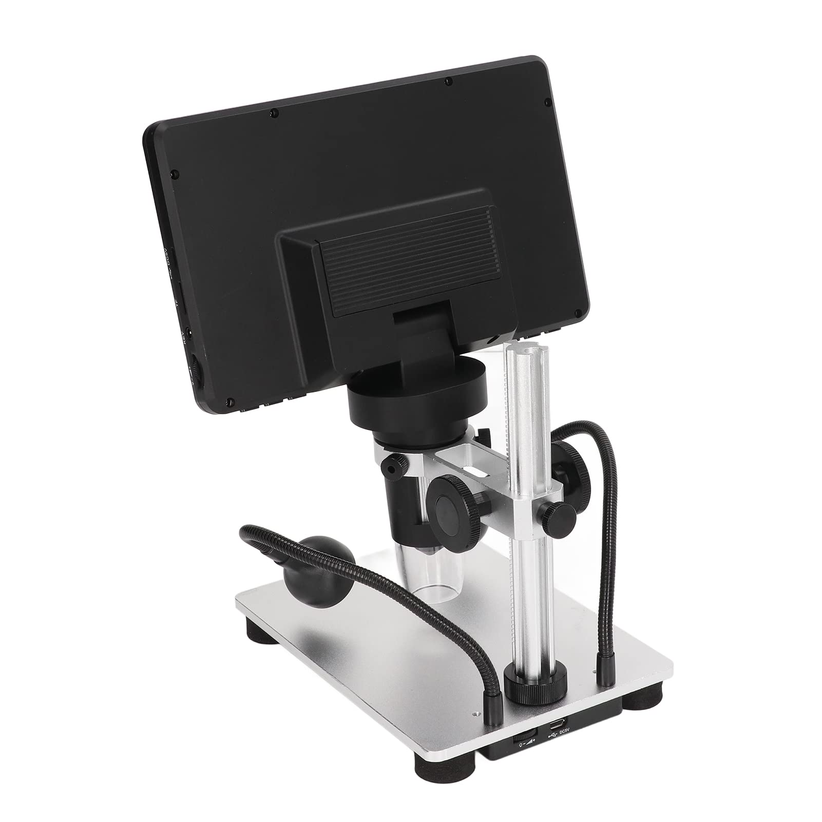 Cocoarm 7-Zoll-LCD-Digitalmikroskop Elektronisches Mikroskop 1200X 1080P mit 12MP-Kamera 8 LED-Aluminiumlegierungsständer für PCB-Löten Münzfelsinspektion Studentenreparatur