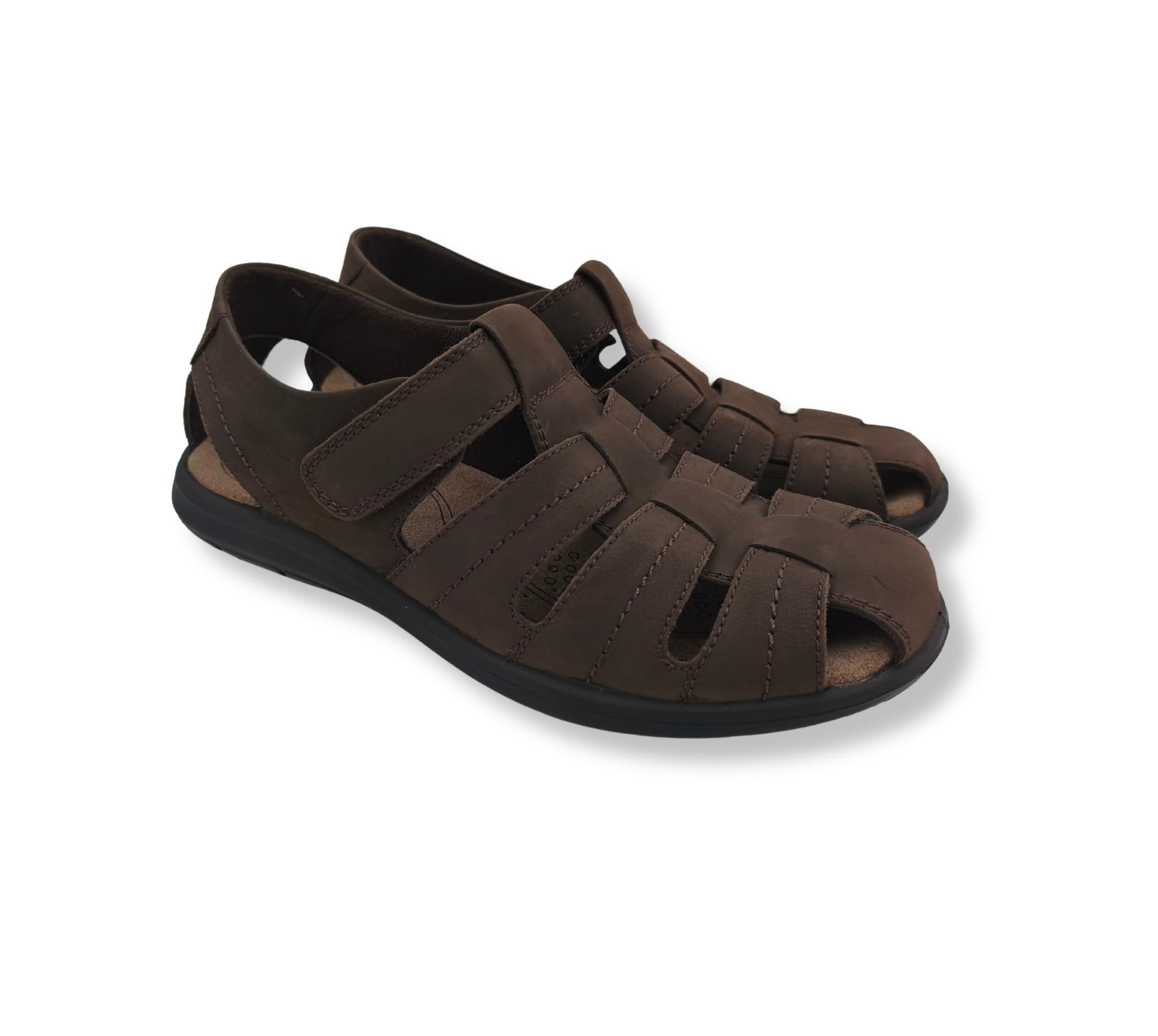 Sandali Uomo Chiusi Sportivi in Vera Pelle, Scarpe Estive in Cuoio, Sandalo Mare Città e Trekking, Produzione Artigianale