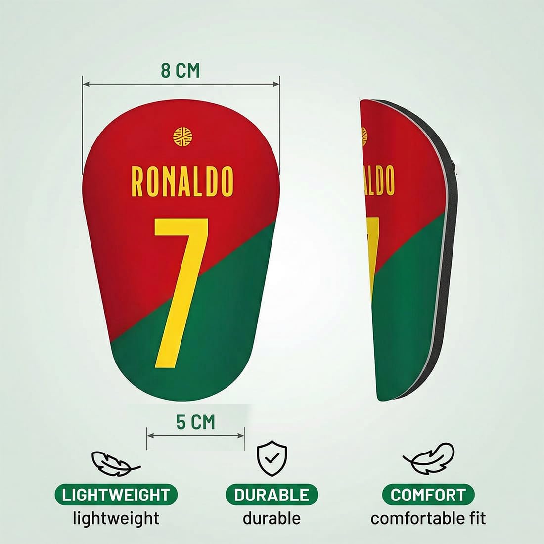 1 Parastinchi Calcio Bambino, Coppa del Mondo Mini Parastinchi ad Alta Resistenza, Ideale per Bambini, Ragazzi e Adulti, 8 cm, Rosso