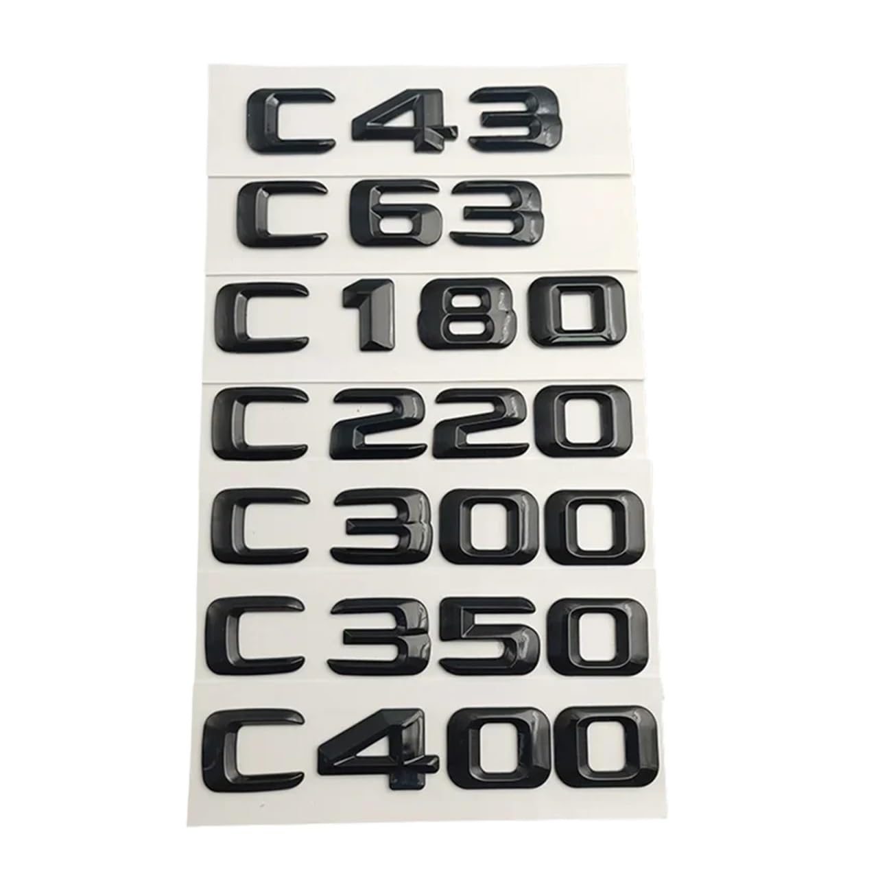OVARIA 3d ABS Black Logo C200 C220 C180 C300 C400 Emblem Letters Car Trunk Badge Sticker Fit For Mercedes Benz W203 W204 W205 Accessories(Glossy Black 2014-16,C180)