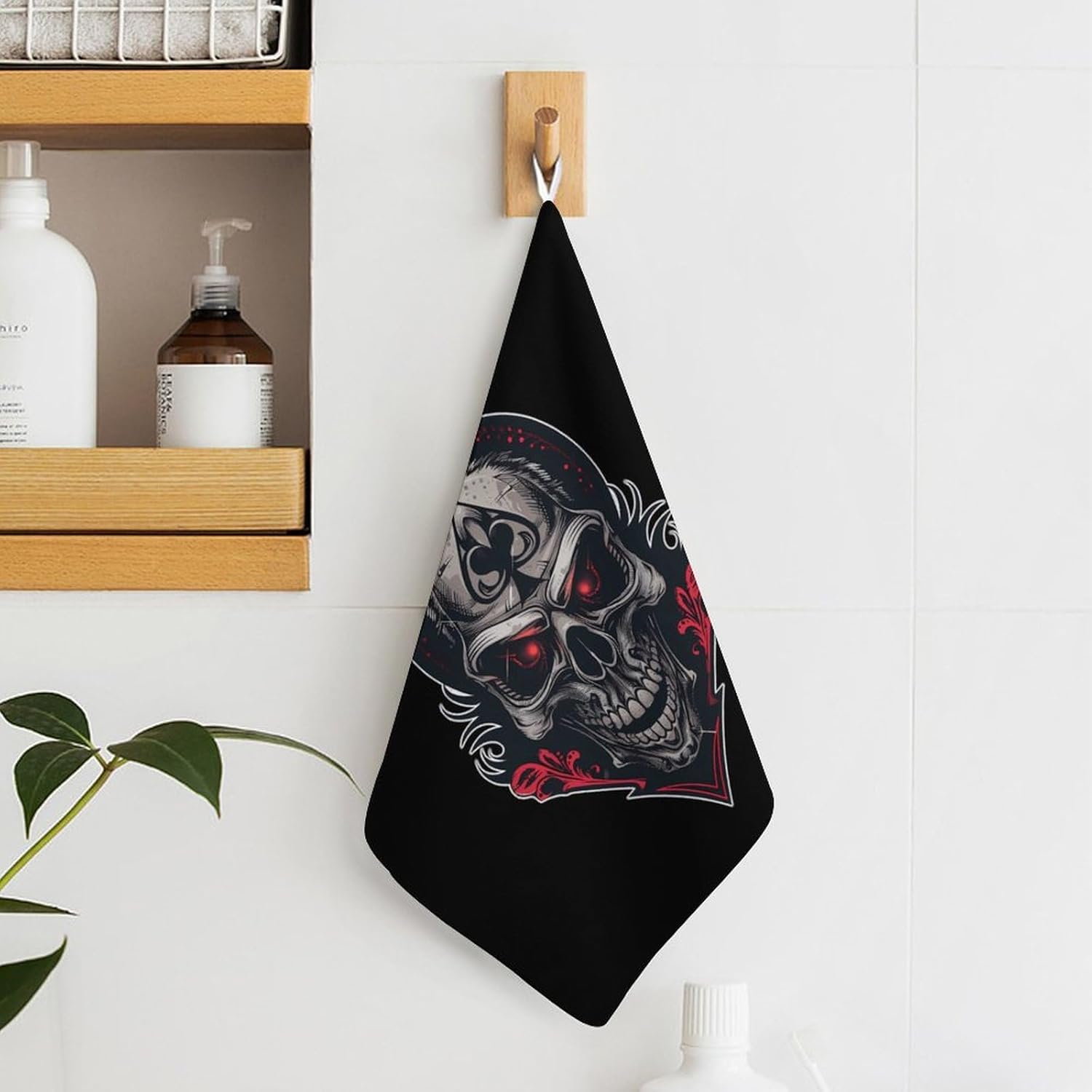 Poker Aces of Spades Hand Towels for Bathroom Kitchen Towels Small Towel Handkerchiefs with Hanging Loop 4PCS