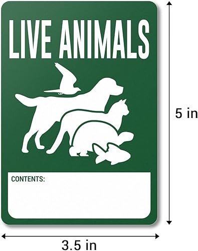 Miniatura 8 de Etiquetas de animales vivos, 5 x 3 pulgadas, 300 etiquetasrollo, etiquetas de instrucciones frágiles de animales vivos, etiquetas de instrucciones