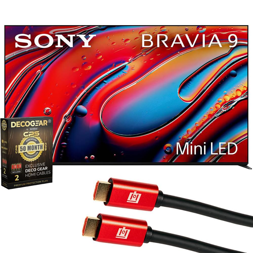 Sony BRAVIA 9 85 inch 4K HDR QLED Mini-LED TV 2024 with Deco Gear 4K HDMI 2 0