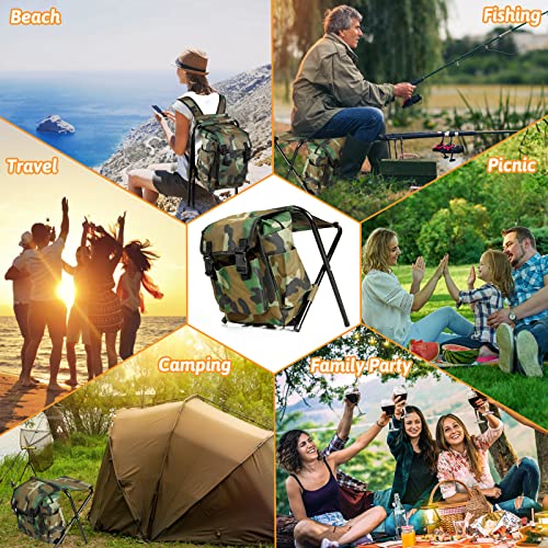 Camping Stool, Portable Folding Stool, Big Capacity Collapsible Lightweight BBQ Fishing Chair with Picnic Bag, Seat for Outdoor, Hiking, Travel, Beach