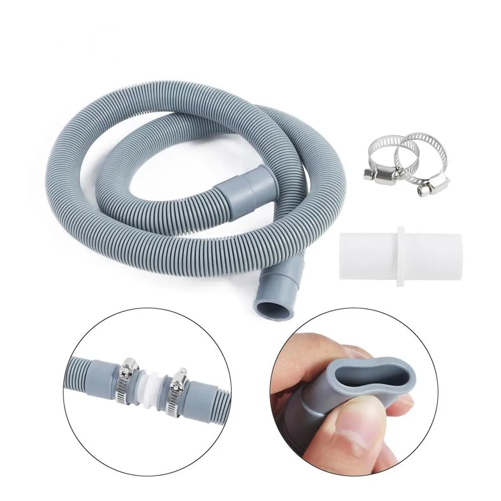 Ablaufschlauch-Verlängerung, Waschmaschinenschlauch, 3/2/1 m, Verlängerungsschlauch für Waschmaschine, Universal für Spülmaschine (1 m)