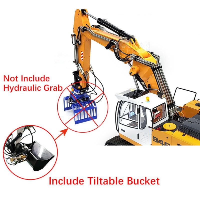 1/14 946-3 10CH Hydraulic Tracked RC Bagger Metall Kippbare Eimer Ripper Motor Servo ESC LESU Baufahrzeug