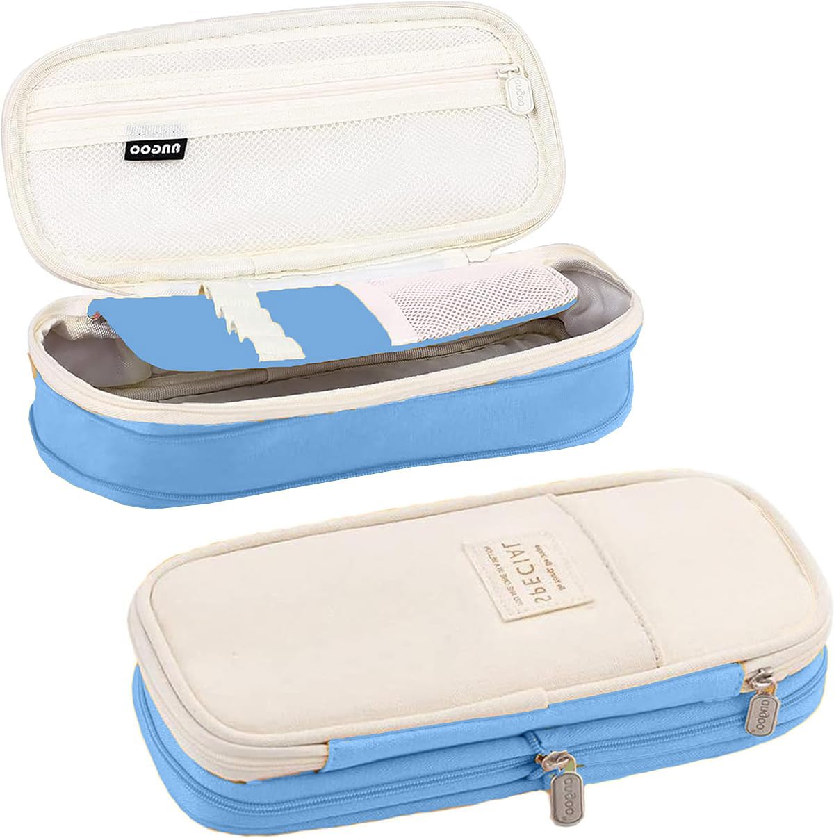 YUPPIN Large Capacity Pencil Case, Storage Multiple Compartmentdurable Double Zipper Portable Capacity Pencil Pouch for College Student Teen (Sky Blue) (B0D37TBF9Y) Amazon Price History, Amazon Price Tracker