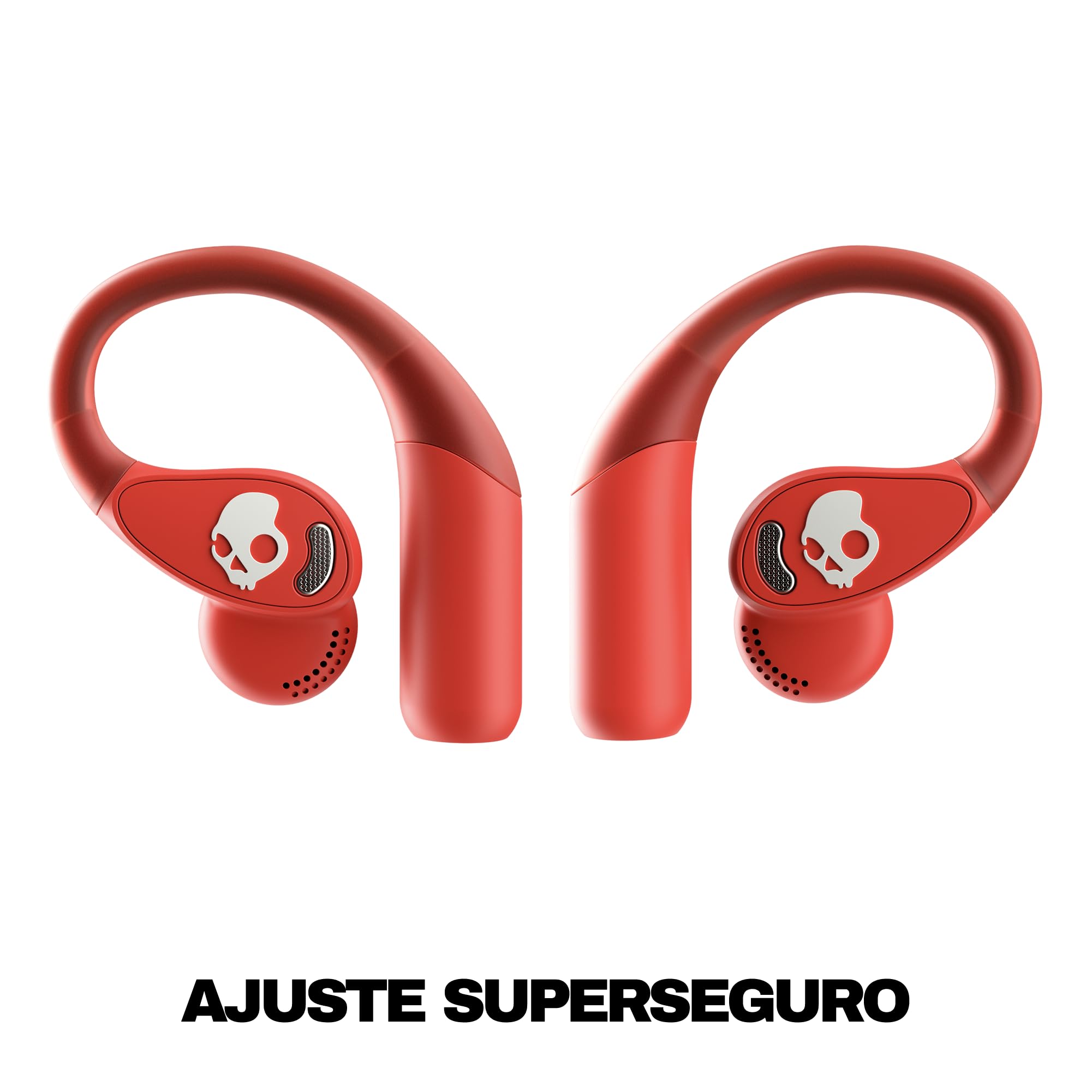 Skullcandy Push 540 Open Auriculares Open Ear Inalámbricos Bluetooth Resistentes al Agua y al Sudor, 42 Horas de Autonomía, Banda Magnética Separable, Ajuste Seguro - Rojo