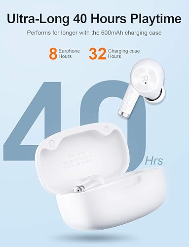 Miniatura 4 de Bluedio Ei - Mini auriculares inalámbricos Bluetooth, auriculares intrauditivos con estuche de carga, 40 horas de reproducción, auriculares para