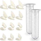 Zhanmai 12 Pairs Vampire Teeth Costume 4 Size Fake Fangs with 2 Tooth Pellets for Cosplay Props Halloween Party Accessories Masquerade Dentures Makeup Dress up Favors