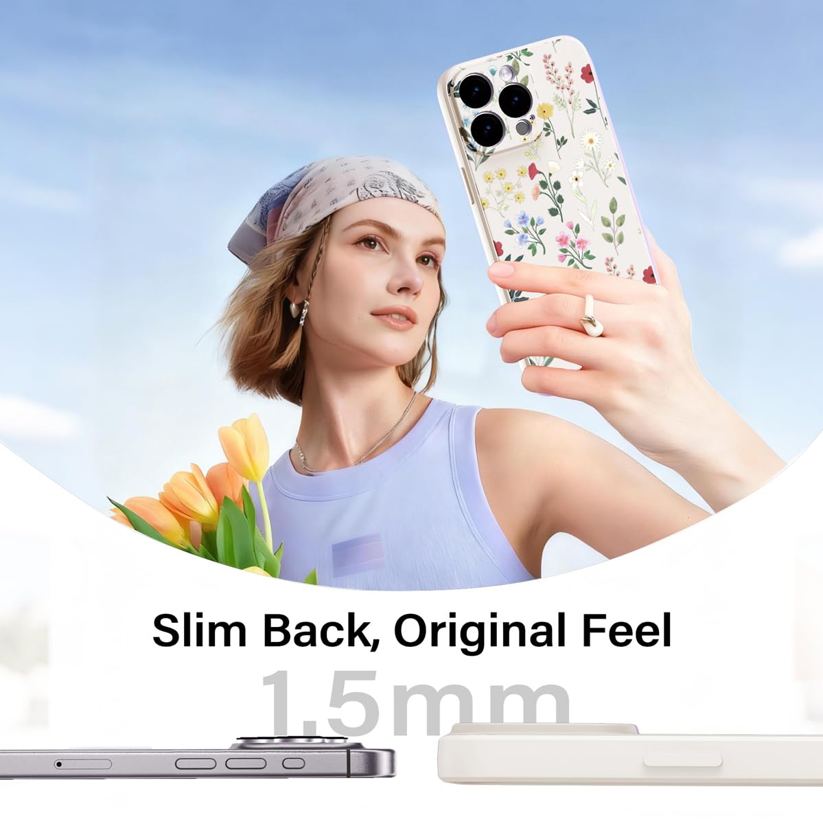 YUXING Silicone Cover per Xiaomi Redmi Note 15 5G/Poco M8 5G - Moda Modello Carino Custodia Design Sottile Slim Cover Antiurto, Antiscivolo Elegante, Protezione Totale (Floral,White)
