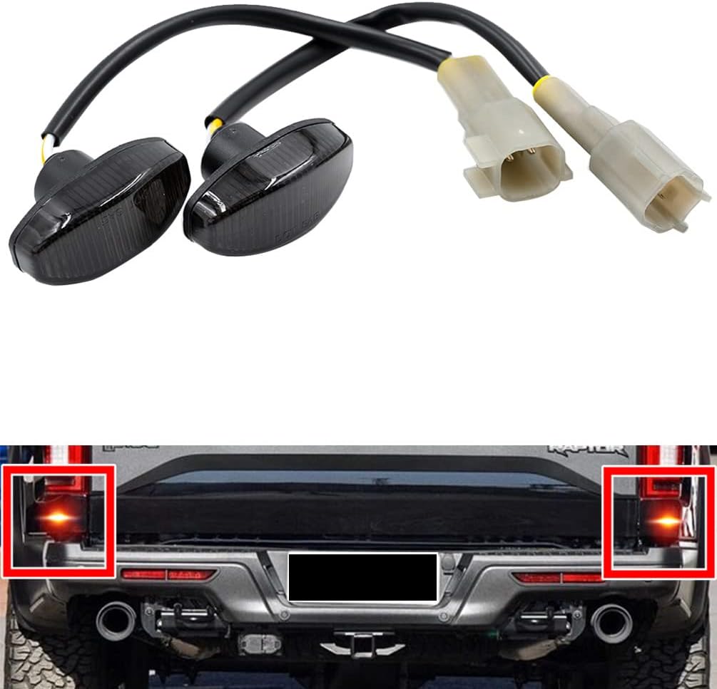 Smoked Lens LED Side Marker Lamps for 2017-up F-ord F150 SVT R.aptor