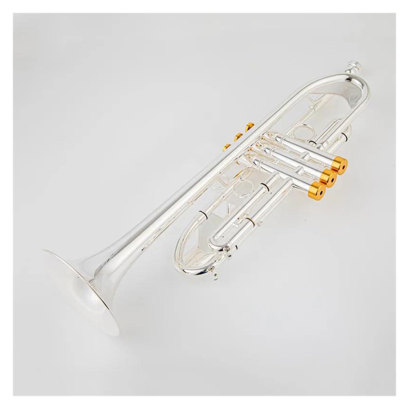 Trompetas para Estudiantes Trompeta Pequeña BB, Instrumentos Musicales Profesionales con Llave Dorada Y Plateada, con Estuche