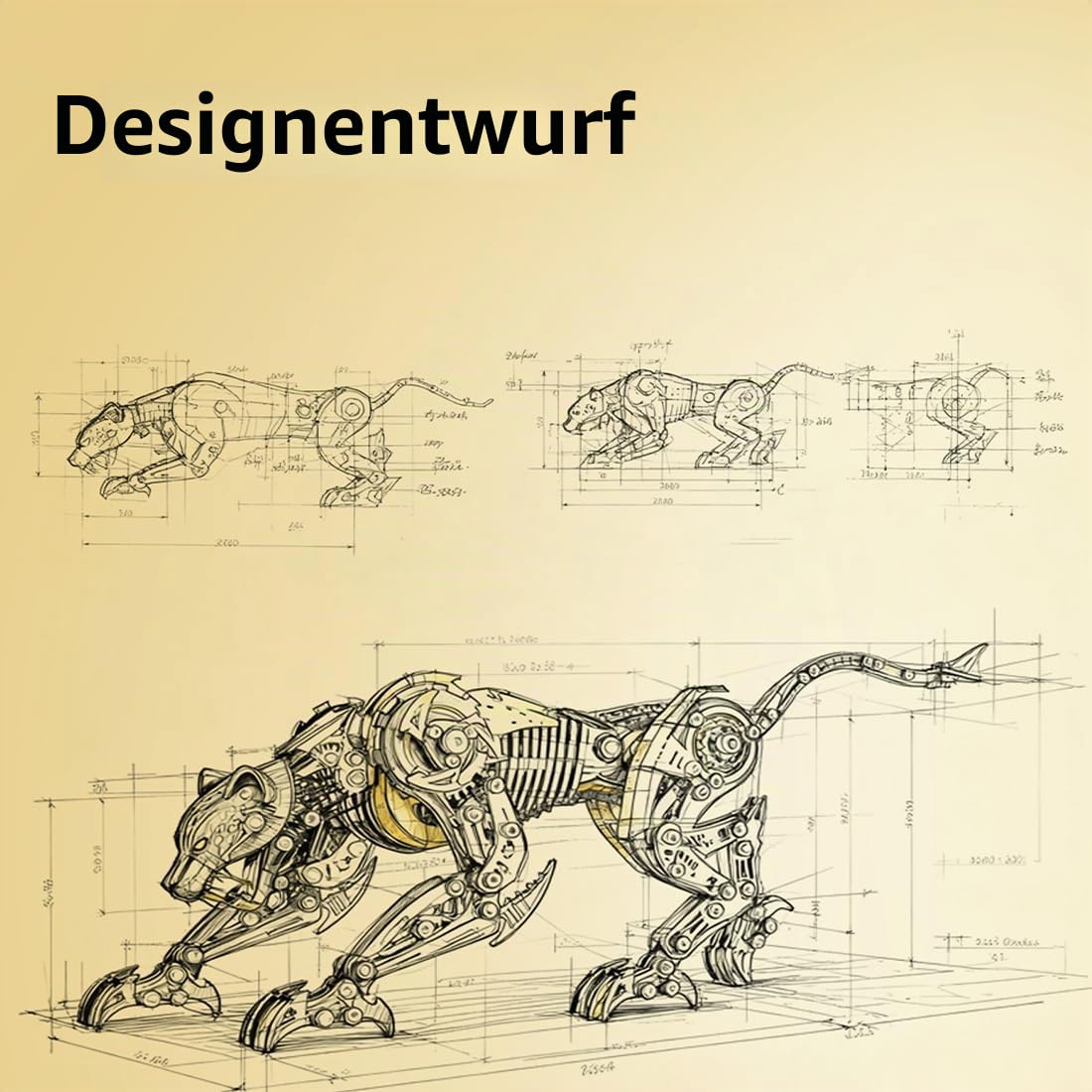 506PCS 3D Metall Puzzle Steampunk Mechanisches Modell, Leopard Hunter DIY Metallbaukasten für Sammler, Wohnraumdeko, Desktop-Display & kreative Geschenkideen